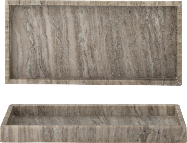 Dekorationsbakke Bloomingville Majsa i brun marmor 38Ã18Ã3 cm